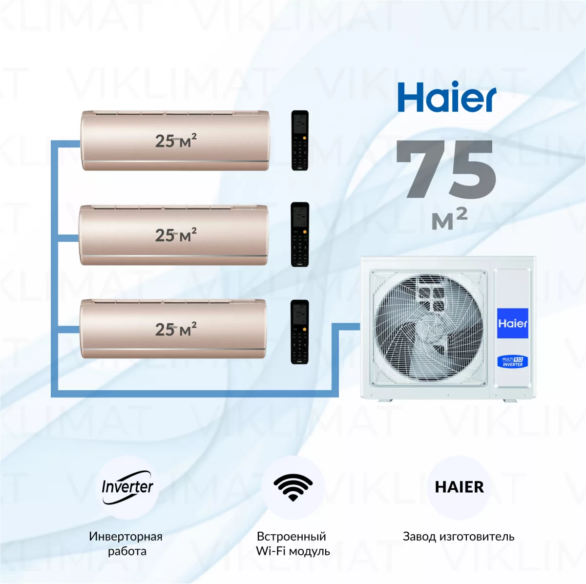 Haier Jade Super Match 4U75S2SR5FA + 3*AS25S2SJ3FA-G Фото №0