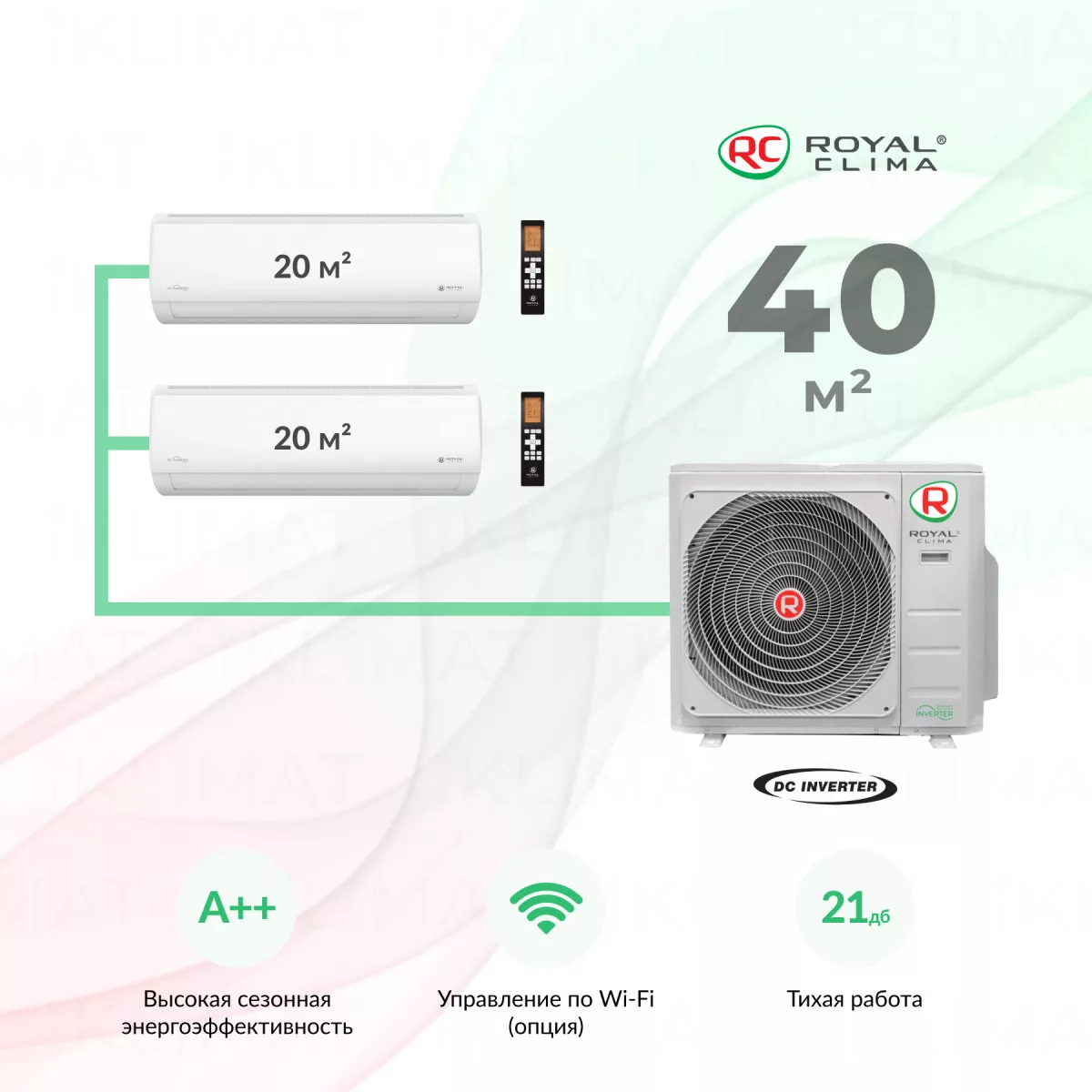 Royal Clima Multi Flexi 2RMN-14HN/OUT + 2*RCI-TMN07HN Фото №0