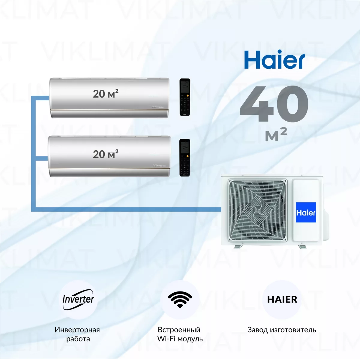 Haier Jade Super Match 2U40S2SM2FA + 2*AS25S2SJ3FA-S Фото №0