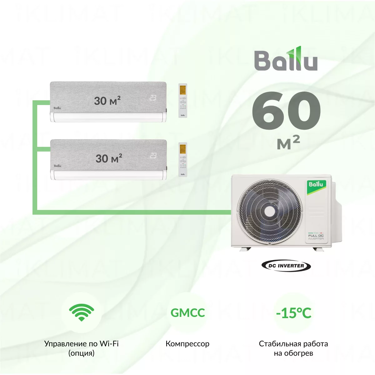 Ballu BM3OI-FM/out-21HN8_V1/EU + 2*BSNI-FM/in-10HN8_V1/EU Фото №0