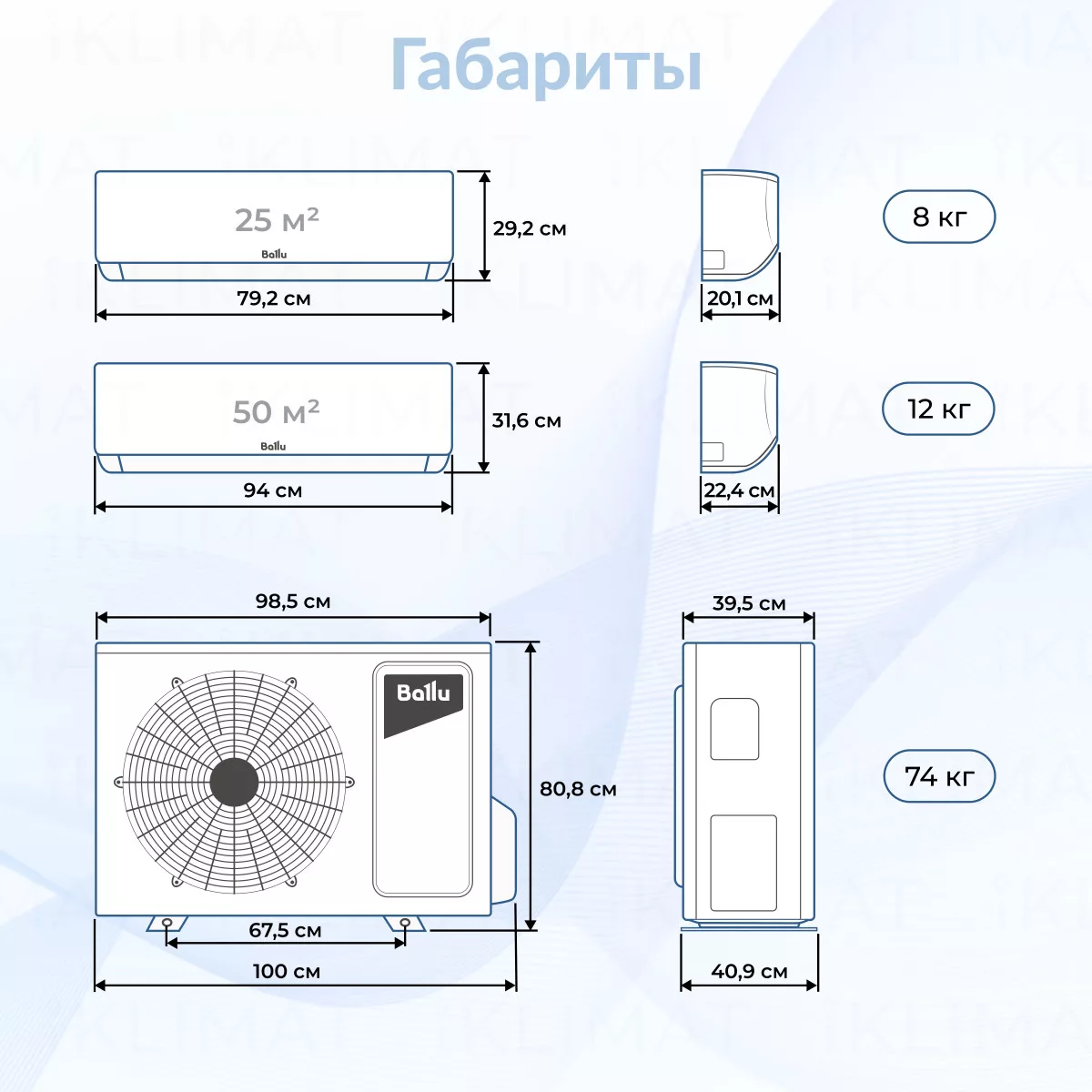 Ballu BA4OI-FM/out-36HN8/EU + 2*BSUI-FM/in-09HN8/EU + BSUI-FM/in-18HN8/EU Фото №1