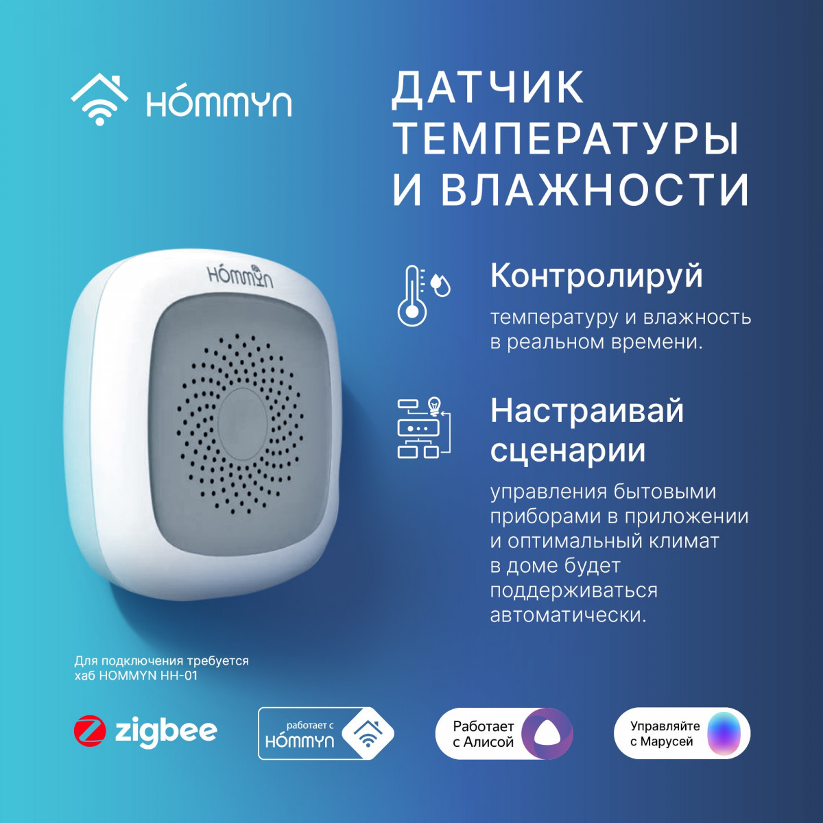 Сенсор температуры и влажности HOMMYN TS-20-Z Фото №4