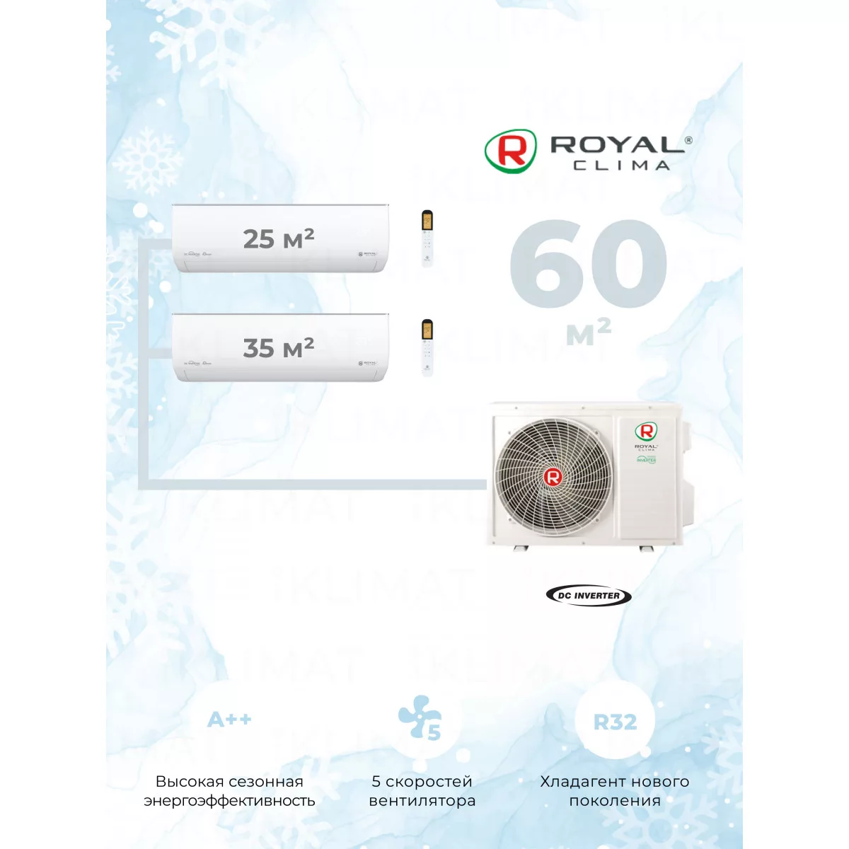Royal Clima Multi Gamma Gloria 3TFM-25HN/OUT + RCI-GLF09HN + RCI-GLF12HN Фото №0