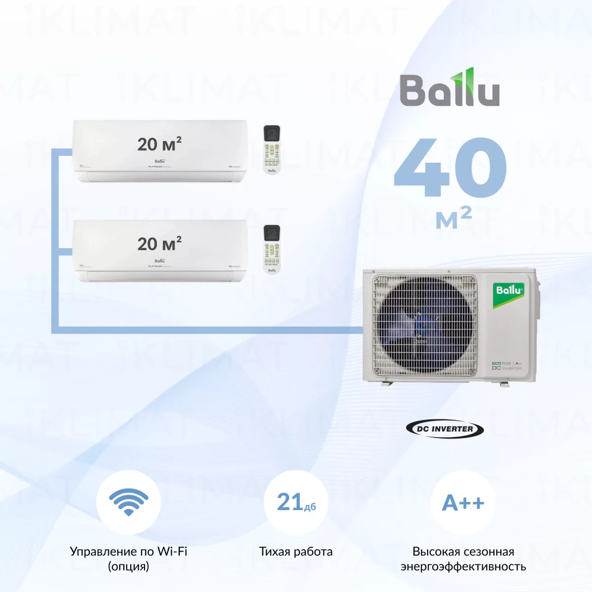 Ballu BA2OI-FM/out-14HN8/EU + 2*BSUI-FM/in-07HN8/EU Фото №0