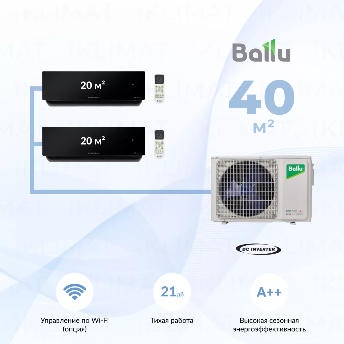 Ballu BA2OI-FM/out-14HN8/EU + 2*BSUI-FM/in-07HN8/EU_BL Фото №0