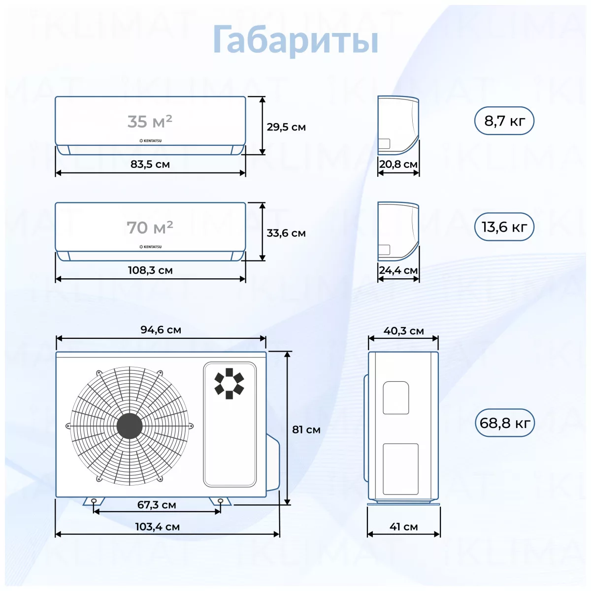 Kentatsu K4MRA100HZRN1 + KMGA35HZRN1 + KMGA70HZRN1 Фото №1