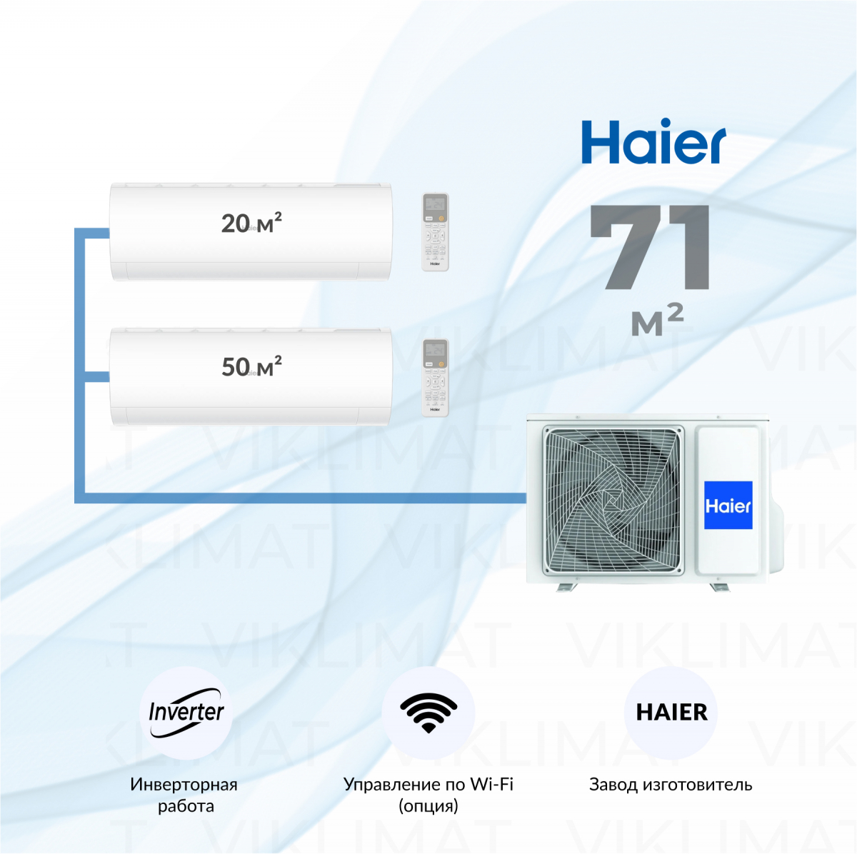Haier Coral Super Match 3U70S2SR5FA + AS20PS1HRA-M + AS50PS1HRA-M Фото №0