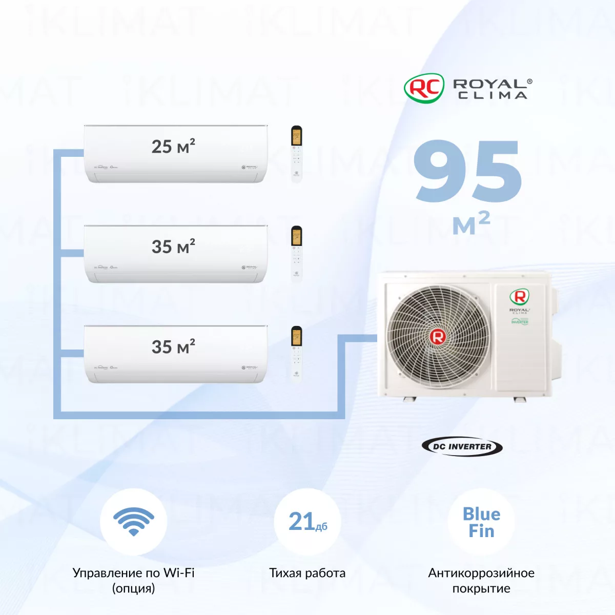 Royal Clima Multi Gamma Gloria  4TFM-32HN/OUT + RCI-GLD09HN + 2*RCI-GLF12HN Фото №0