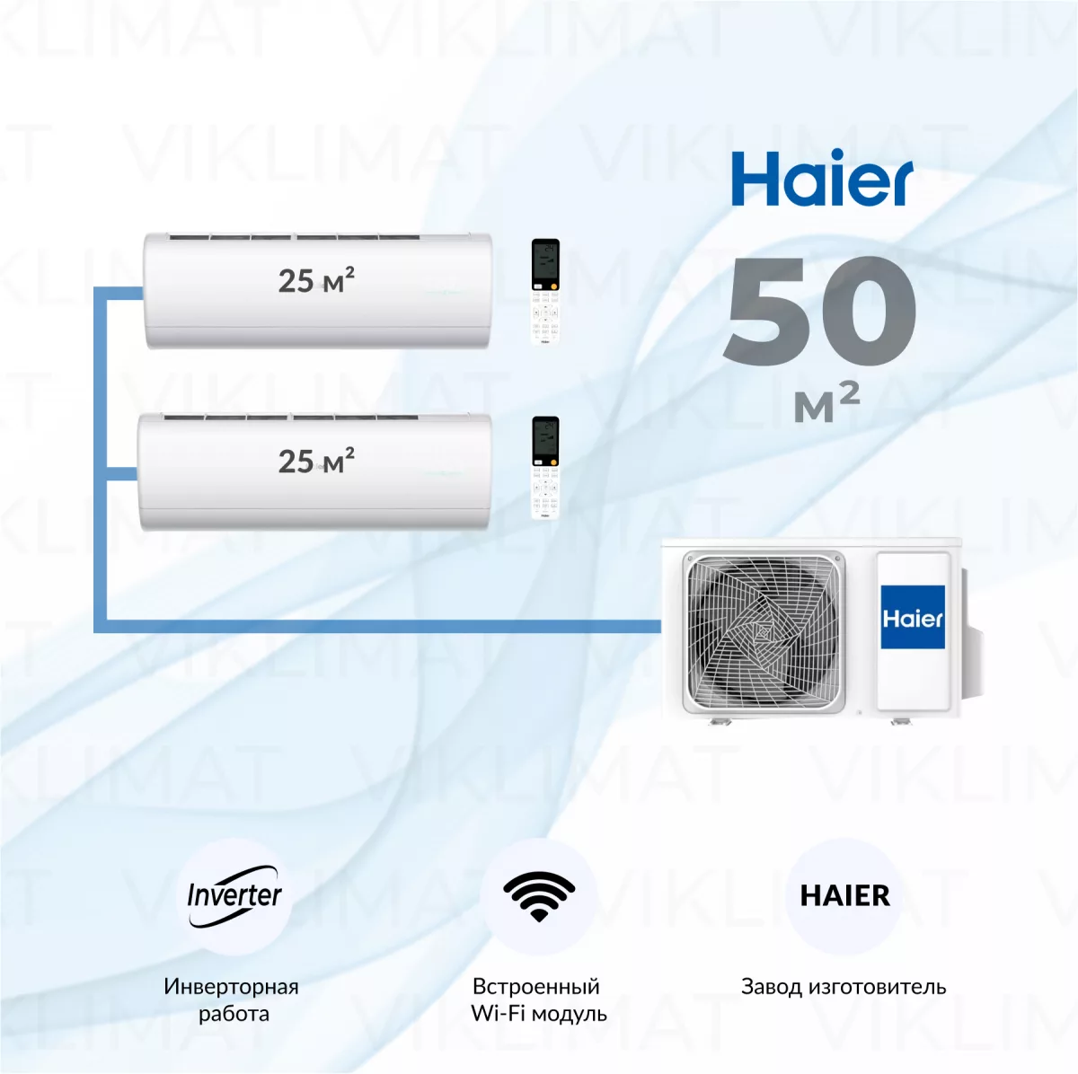Haier Jade Super Match 2U50S2SM2FA + 2*AS25S2SJ3FA-W Фото №0