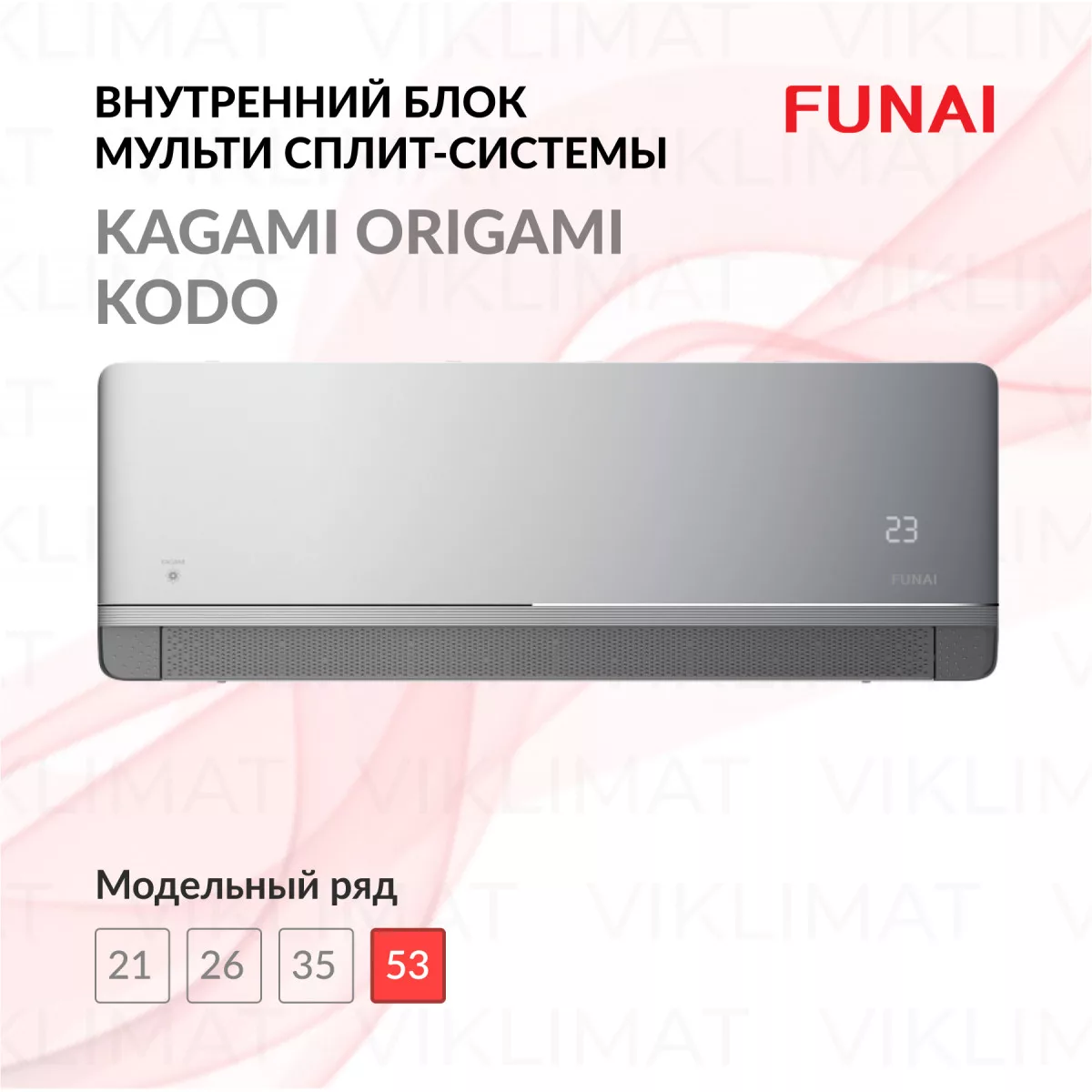 Внутренний блок настенного типа серии KAGAMI Inverter RAM-I-KM50HP.W01/S Фото №0