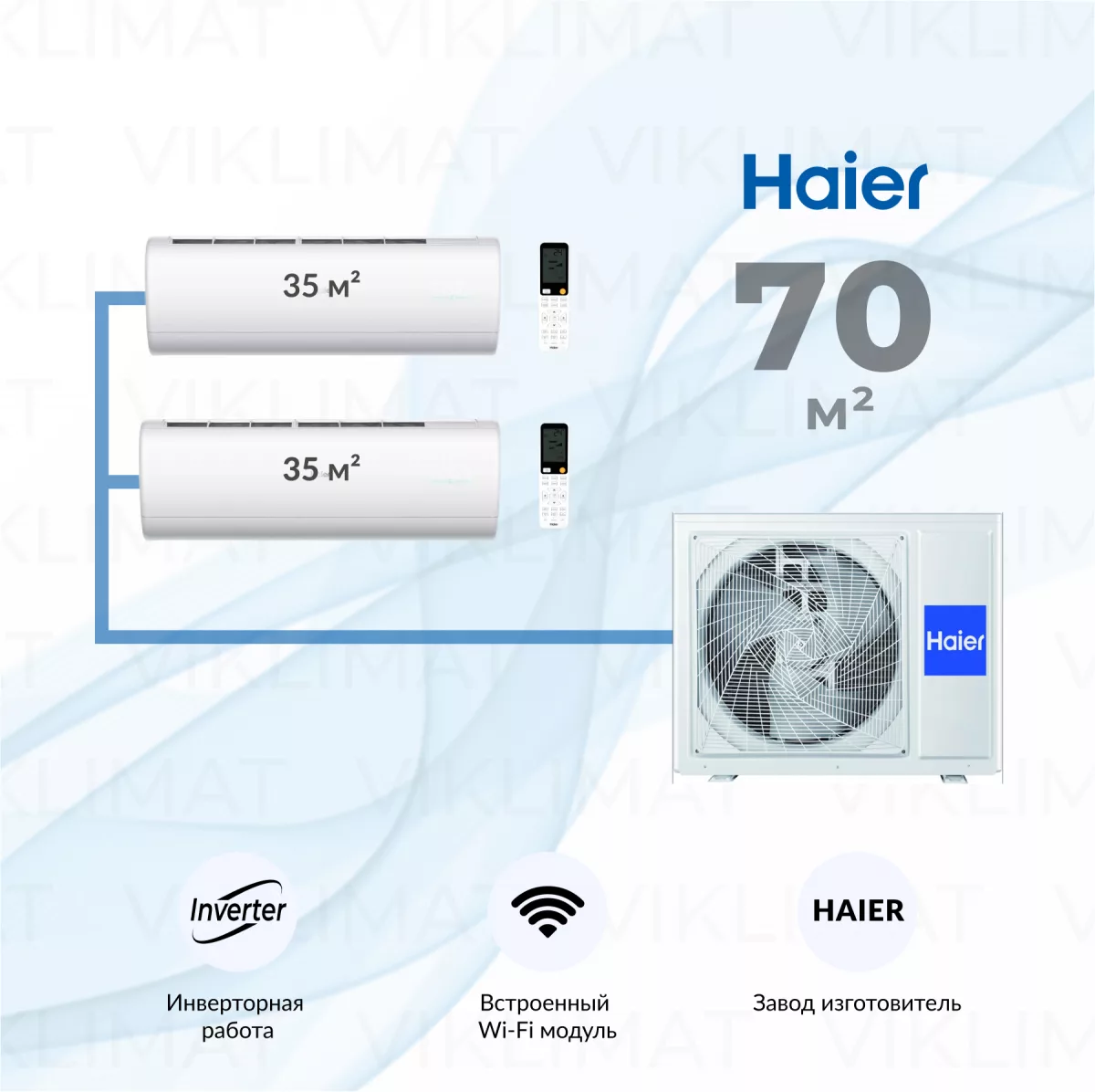 Haier Jade Super Match 3U70S2SR5FA + 2*AS35S2SJ3FA-W Фото №0