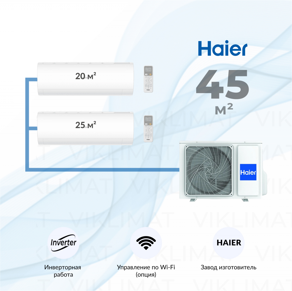 Haier Coral Super Match 2U40S2SM1FA + AS20PS1HRA-M + AS25PS1HRA-M Фото №0