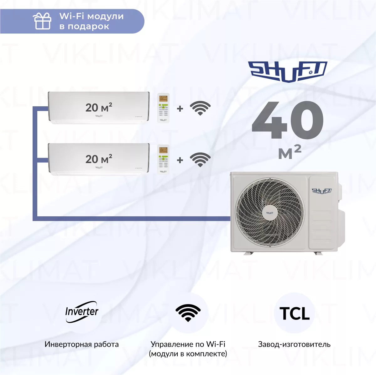 Shuft SFMO/I-14 FMI-2/N8 + 2*SFMS/I-07 HB FMI/N8/white_WF с WIFI модулем Фото №0