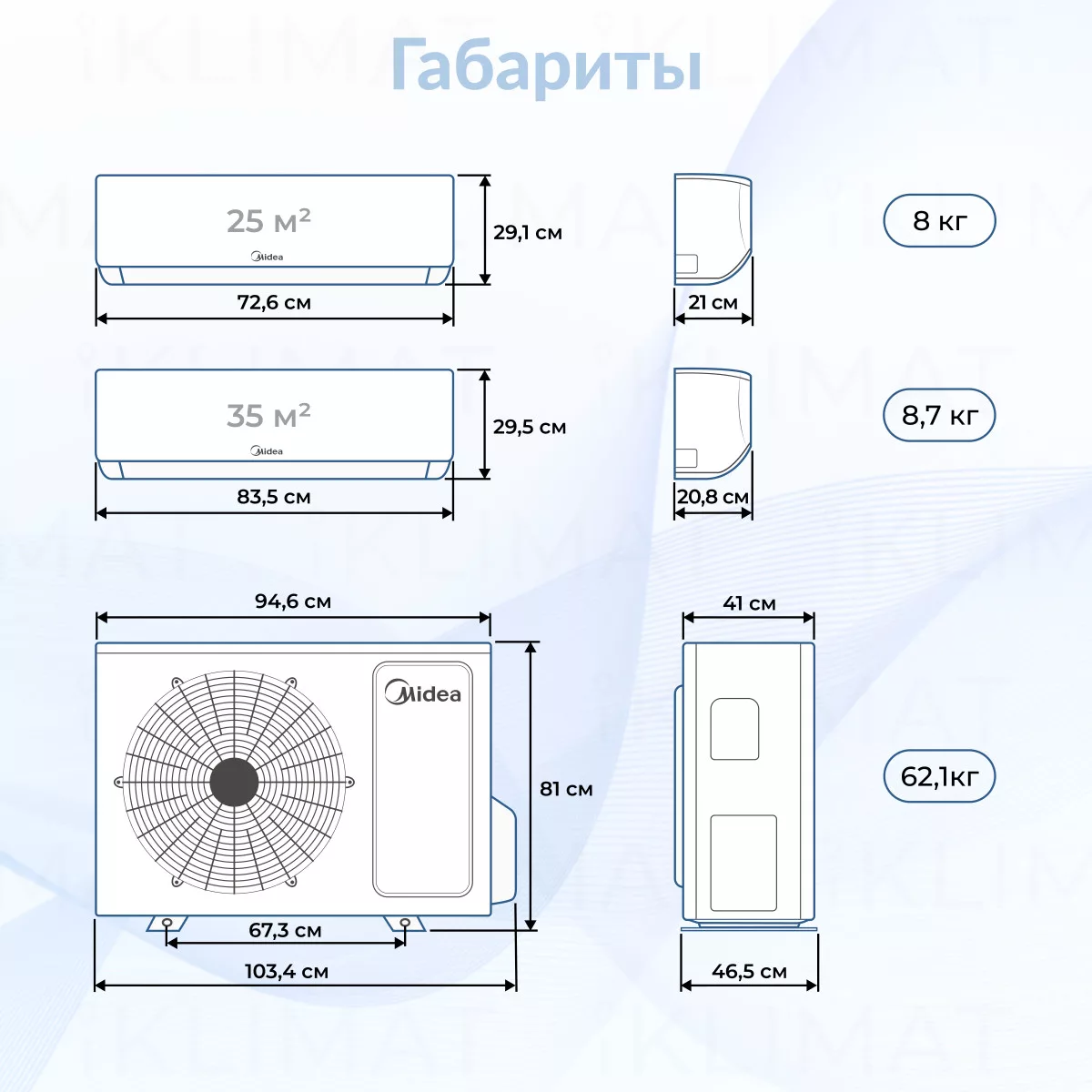 Midea M4OE-28HFN8-Q1 + 2*MMAG2-09N8D0-I + MMAG2-12N8D0-I Фото №1