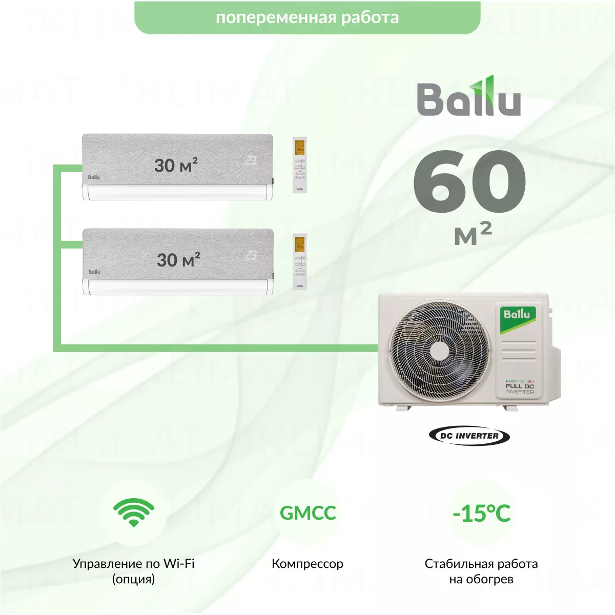 Ballu Boho BM2OI-FM/out-14HN8_V1/EU + 2*BSNI-FM/in-10HN8_V1/EU Фото №0