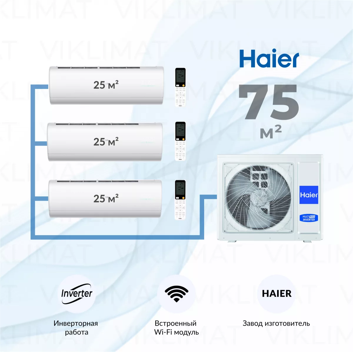 Haier Jade Super Match 4U75S2SR5FA + 3*AS25S2SJ3FA-W Фото №0