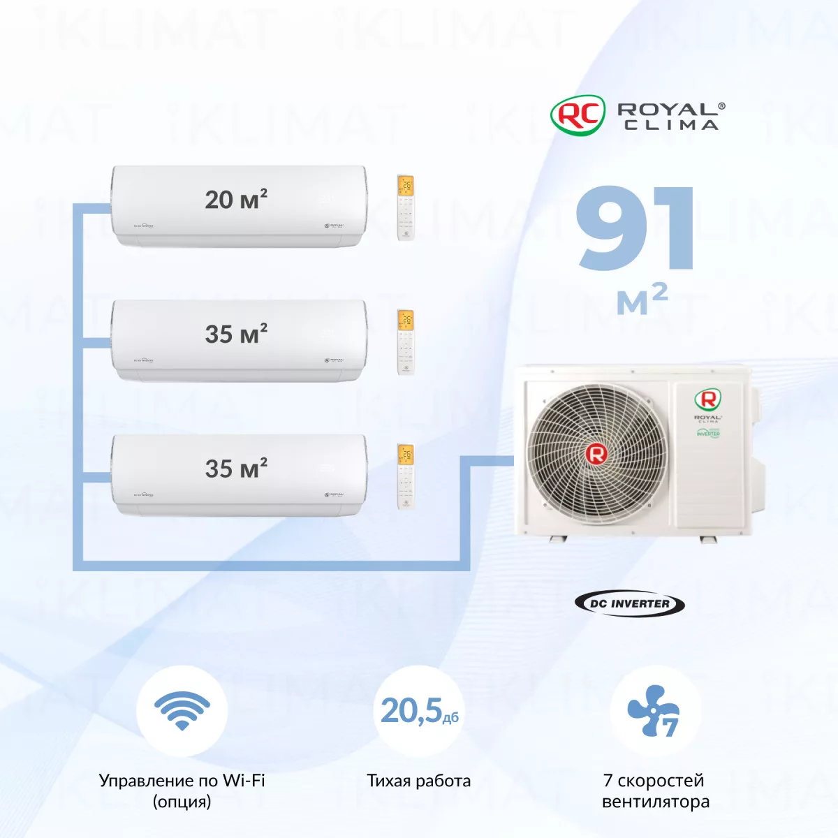 Royal Clima Multi Gamma Perfetto 4TFM-32HN/OUT + RCI-PFF09HN + 2*RCI-PFF12HN Фото №0