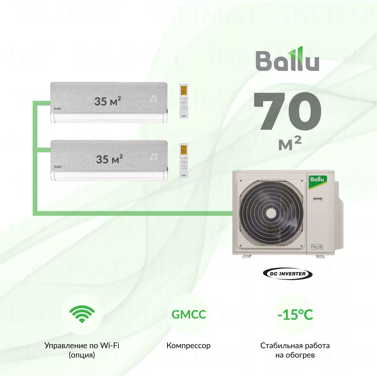 Ballu BM4OI-FM/out-28HN8_V1/EU+ 2*BSNI-FM/in-13HN8_V1/EU Фото №0