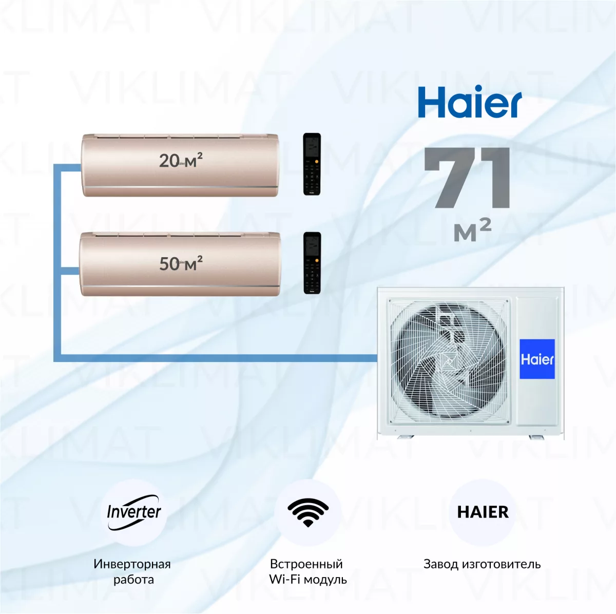 Haier Jade Super Match 3U70S2SR5FA + AS25S2SJ3FA-G + AS50S2SJ3FA-G Фото №0