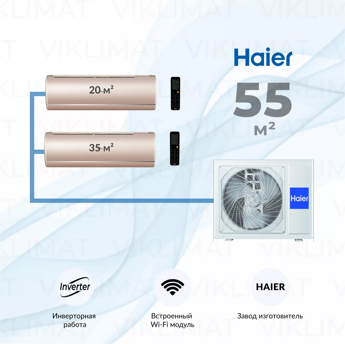 Haier Jade Super Match 3U55S2SR5FA + AS25S2SJ3FA-G + AS35S2SJ3FA-G Фото №0
