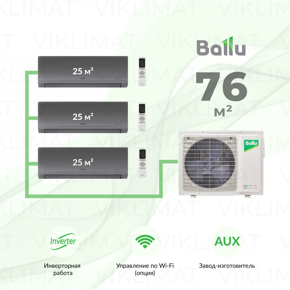 Ballu Defender BA3OI-FM/out-27HN8/EU + 3*BSFI-FM/in-09HN8/EU_SV Фото №0