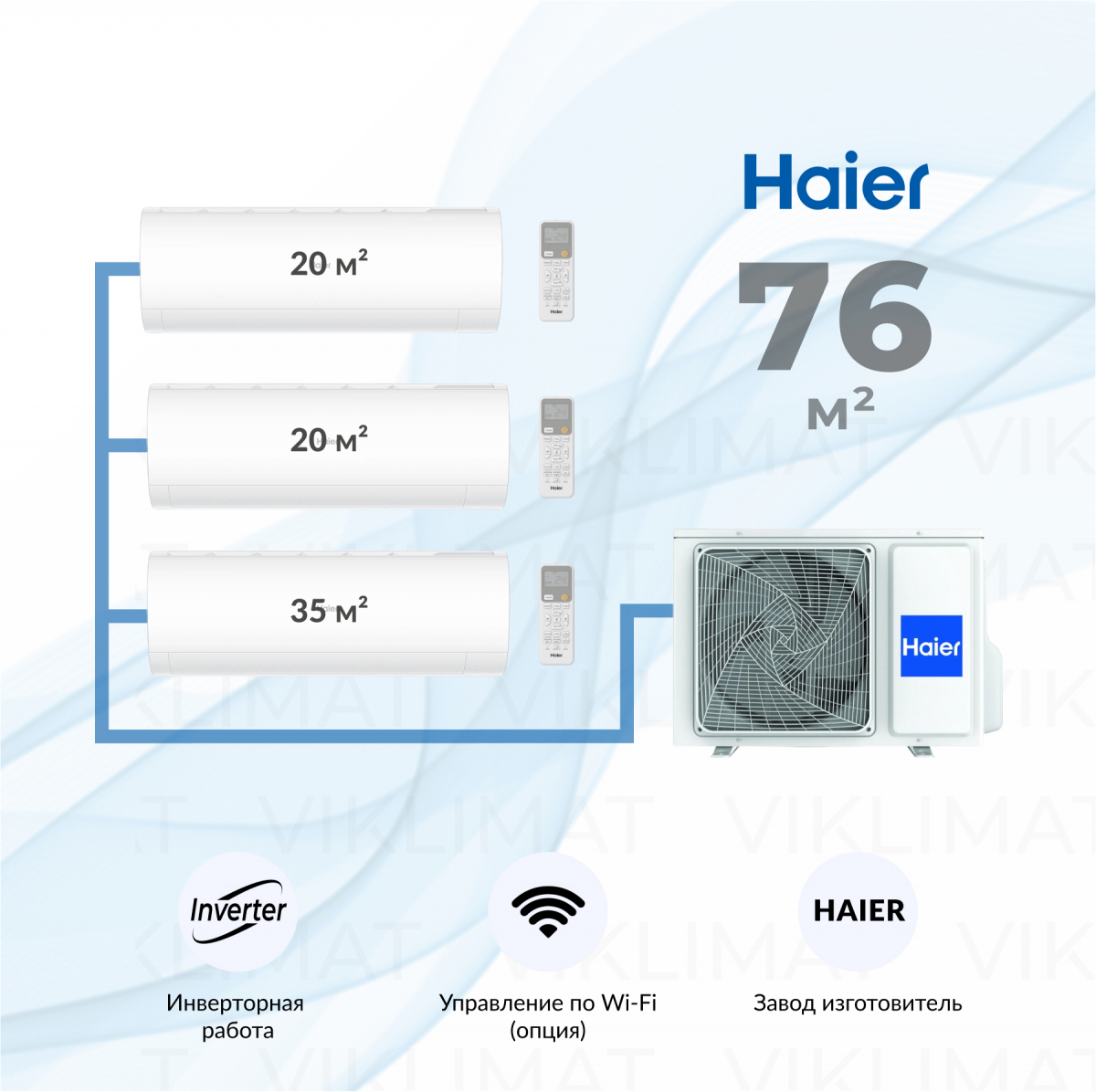 Haier Coral Super Match 4U75S2SR5FA + 2*AS20PS1HRA-M + AS35PS1HRA-M Фото №0