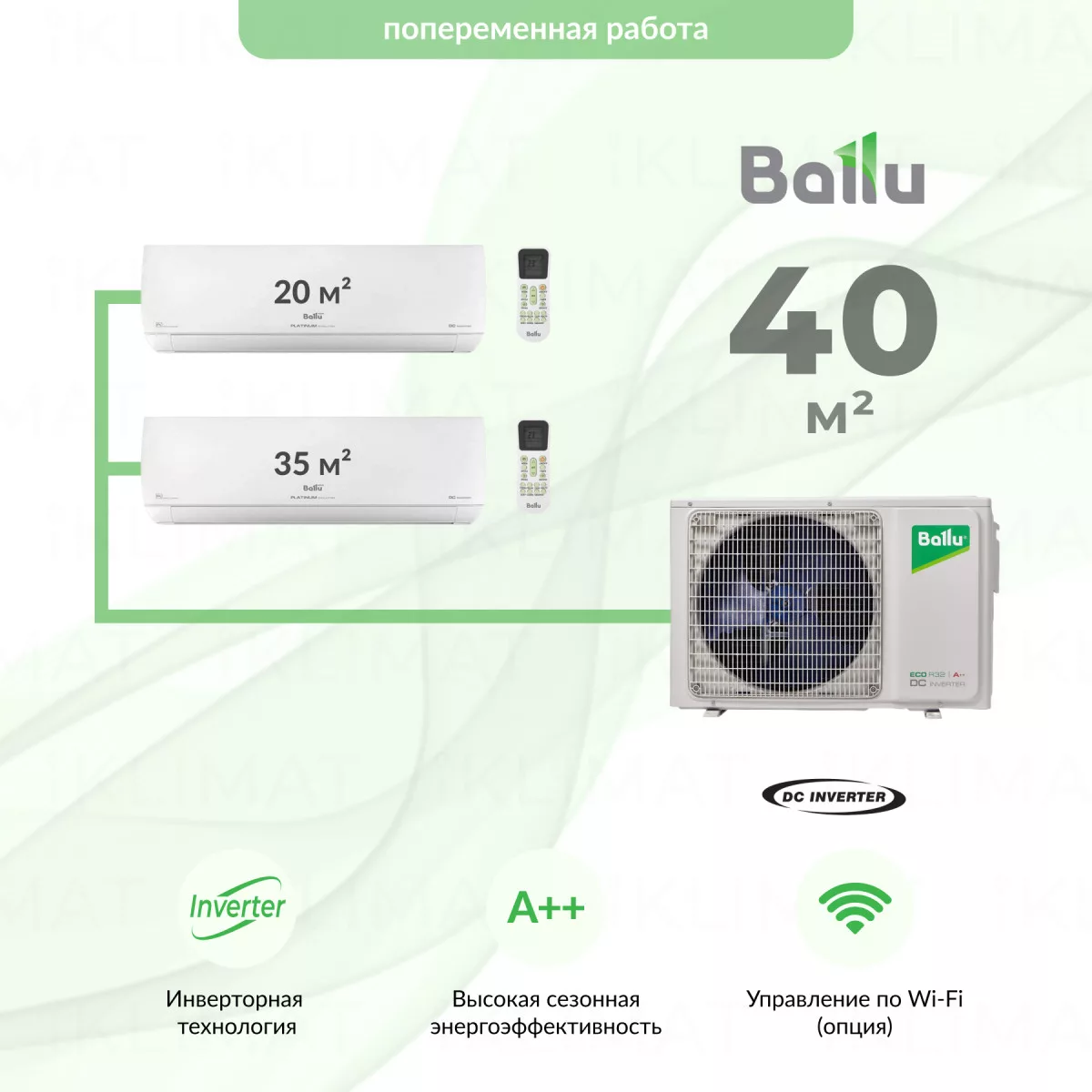 Ballu BA2OI-FM/out-14HN8/EU + BSUI-FM/in-07HN8/EU + BSUI-FM/in-12HN8/EU Фото №0