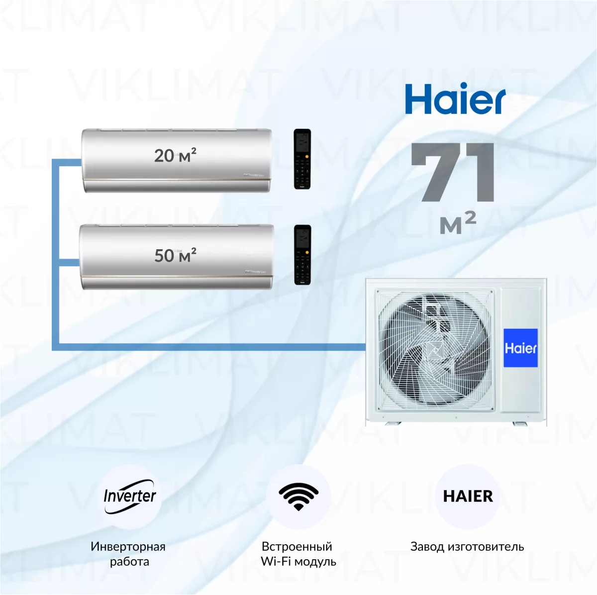 Haier Jade Super Match 3U70S2SR5FA + AS25S2SJ3FA-S + AS50S2SJ3FA-S Фото №0
