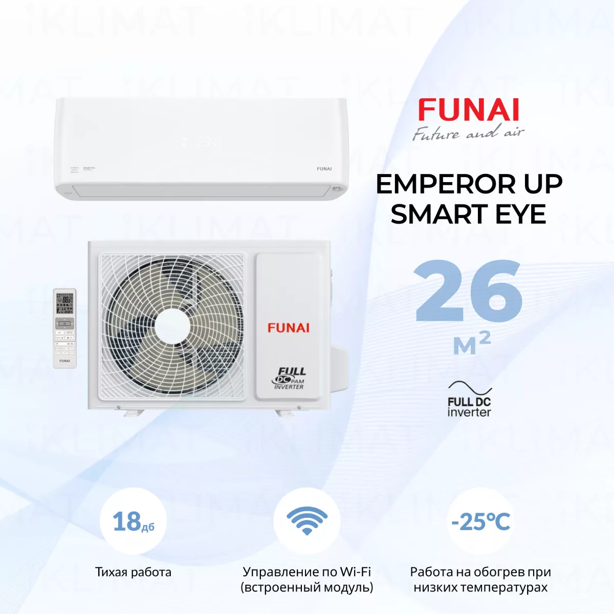 FUNAI EMPEROR SMART EYE FULL DC Inverter RACI-EM25HP.D04 Фото №0