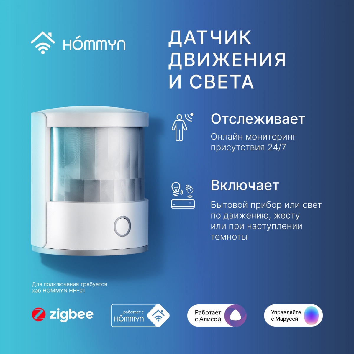 Сенсор движения и света HOMMYN MS-21-Z Фото №4