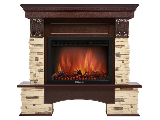 Портал Firelight Pietra 25S камень сланец натуральный, шпон темный дуб Главное фото
