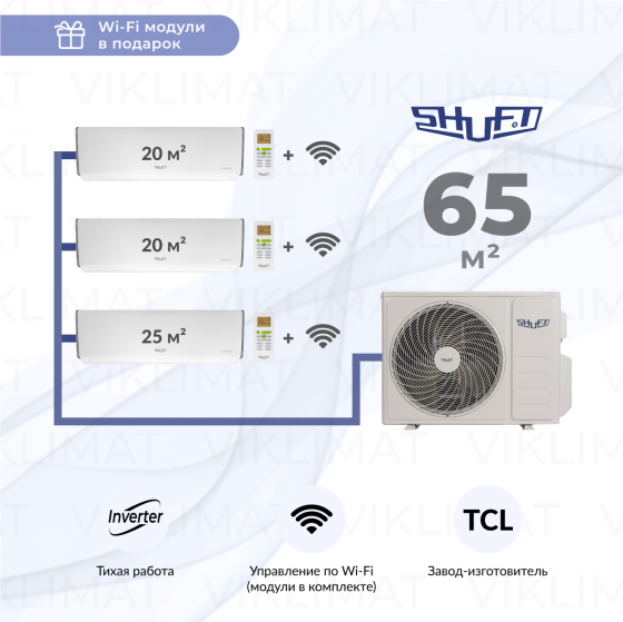 Shuft SFMO/I-27 FMI-3/N8 + 2*SFMS/I-07 HB FMI/N8/white_WF + SFMS/I-09 HB FMI/N8/white_WF с WIFI модулем Главное фото