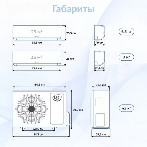 Royal Clima Multi Gamma Gloria 3TFM-25HN/OUT + 2*RCI-GLD09HN + RCI-GLF12HN + WiFi модули Второе фото