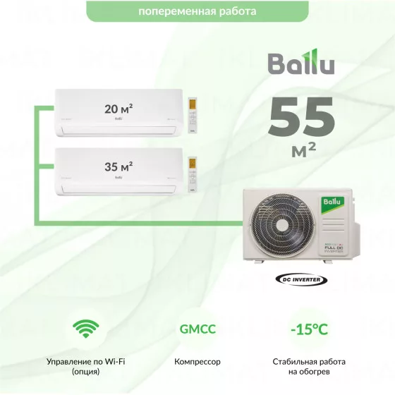 Ballu Eco Smart BM2OI-FM/out-14HN8_V1/EU + BSYI-FM/in-07HN8_V1/EU + BSYI-FM/in-12HN8_V1/EU Главное фото