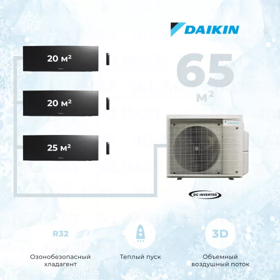Daikin 3MXM68A + 2*FTXJ20AB + FTXJ25AB Главное фото