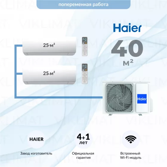 Haier SPIRIT-M 2U40S2SM2FA + 2*AS25SS1HRA-M Главное фото