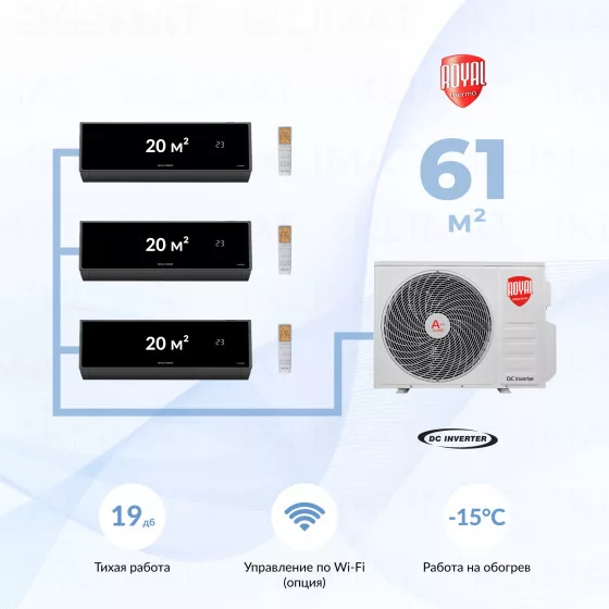 Royal Thermo RTFMO/out-21HN8 + 3*RTFMI/in-07HN8/black Главное фото