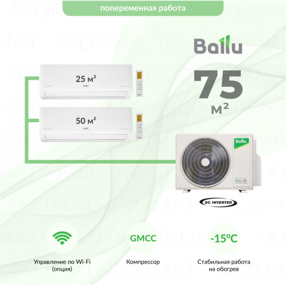 Ballu Eco Smart BM3OI-FM/out-21HN8_V1/EU + BSYI-FM/in-09HN8_V1/EU + BSYI-FM/in-18HN8_V1/EU Главное фото