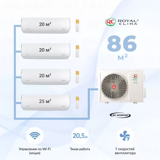 Royal Clima Multi Gamma Perfetto 4TFM-32HN/OUT + 4*RCI-PFF09HN Главное фото