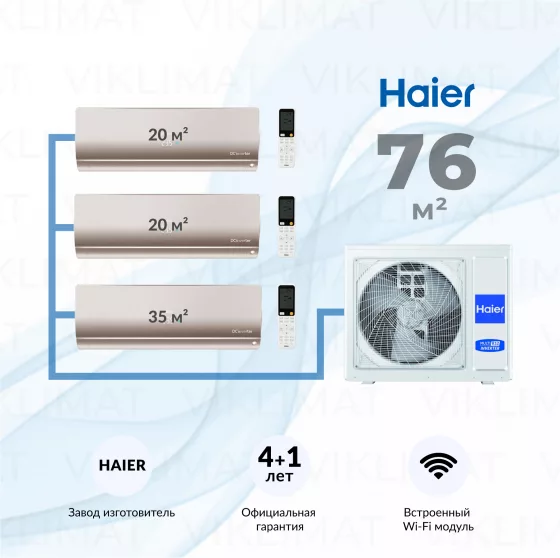 Haier FLEXIS Super Match 4U75S2SR5FA + 2*AS25S2SF3FA-G + AS35S2SF3FA-G Главное фото