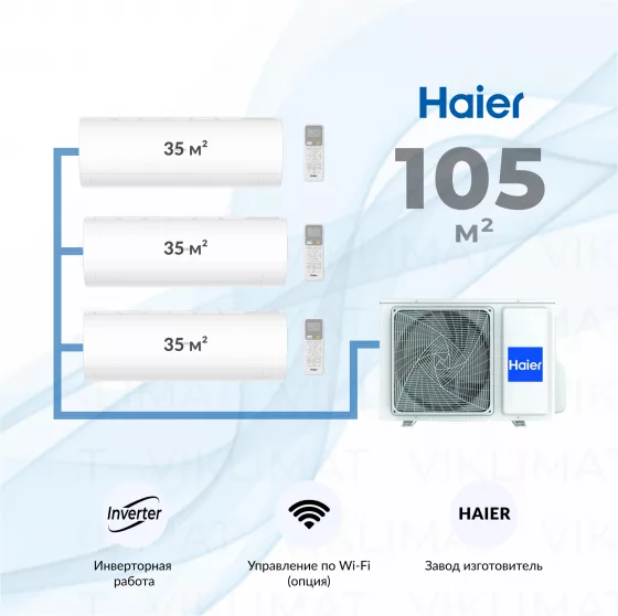 Haier Coral Super Match 3U70S2SR5FA + 3*AS35PS1HRA-M Главное фото