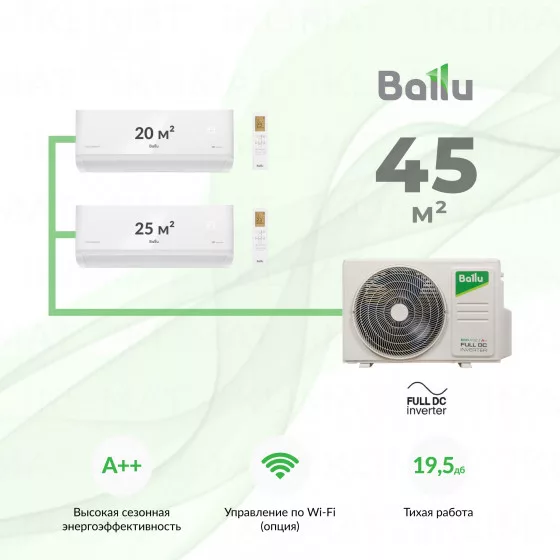 Ballu  Eco Smart BM2OI-FM/out-18HN8_V1/EU + BSYI-FM/in-07HN8_V1/EU + BSYI-FM/in-09HN8_V1/EU Главное фото