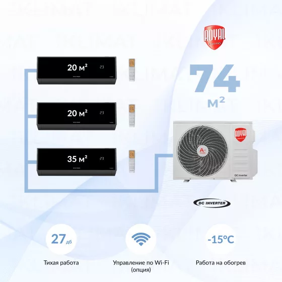 Royal Thermo RTFMO/out-27HN8 + 2*RTFMI/in-07HN8/black + RTFMI/in-12HN8/black Главное фото