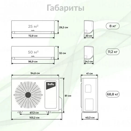 Ballu Eco Smart BM4OI-FM/out-36HN8_V1/EU + 2*BSYI-FM/in-09HN8_V1/EU + BSYI-FM/in-18HN8_V1/EU Второе фото