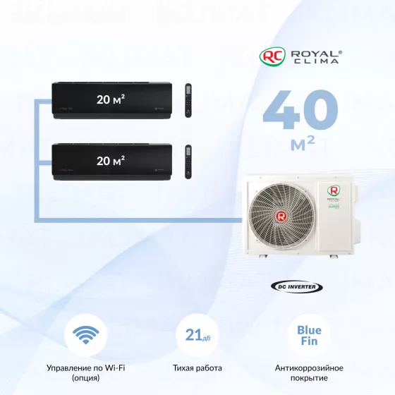 Royal Clima Multi Gamma Attica 2DFM-14HN/OUT + 2*RCI-AND09HN Главное фото