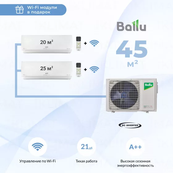 Ballu BA2OI-FM/out-14HN8/EU + BSUI-FM/in-07HN8/EU + BSUI-FM/in-09HN8/EU + WiFi модули Главное фото