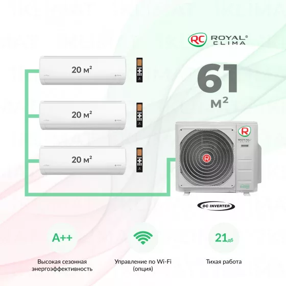 Royal Clima Multi Flexi 3RMN-21HN/OUT + 3*RCI-TMN07HN Главное фото