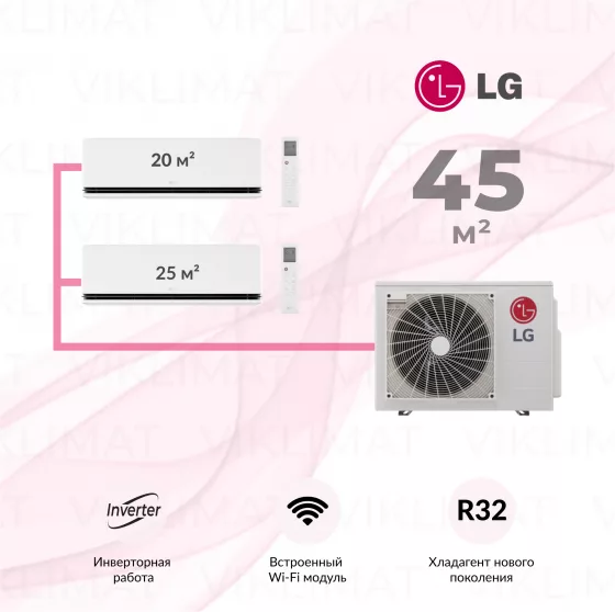 Мульти сплит система LG Deluxe Pro MU2R17.U13 + 2*H09S1D.NS1R Главное фото