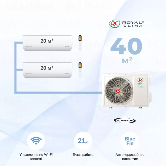 Royal Clima Multi Gamma Gloria 2DFM-14HN/OUT + 2*RCI-GLD07HN Главное фото