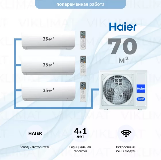 Haier SPIRIT-M 3U70S2SR5FA + 3*AS35SS1HRA-M Главное фото